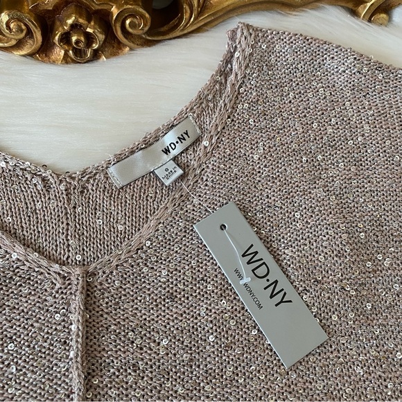 WD.NY Sequin Taupe Knit Sweater - Picture 4 of 10